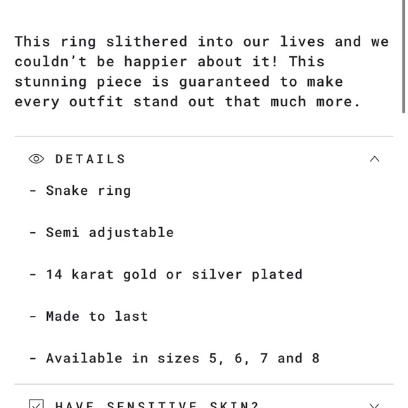 Evry Jewels Slither snake Ring - Picture 4 of 4